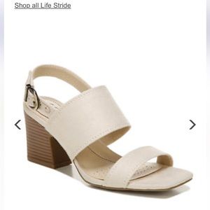 Life stride Teddi off white block heeled sandals